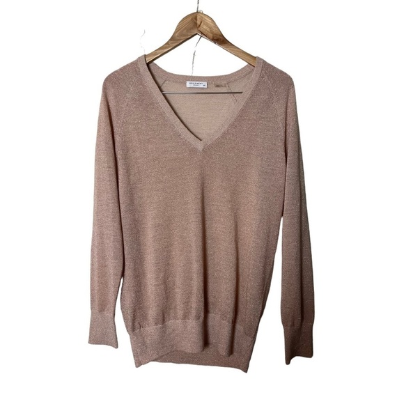 Equipment Asher V Neck Shimmer Pink Wool Blend Sweater S - Picture 2 of 6